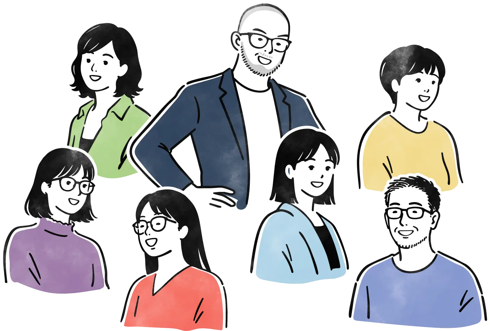 レガングループのスタッフのイラスト